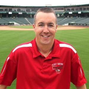 Mike Nutter with the TinCaps giving a testimonial about his LASIK surgery